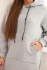 Women's cotton hooded dress insulated gray