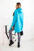 Warm sweatshirt with side slits turquoise
