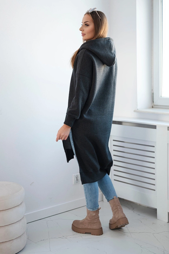 Warm-up Sweatshirt mit Seitenschlitzen graphit