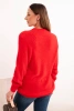 Women's sweater made of soft textured wool with long sleeves red