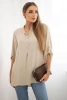 Bluse mit längerem Rücken Dunkelbeige