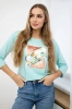 Blouse with graphics 3D Bird mint