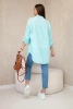 Cotton muslin shirt oversize mint