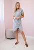 Tied dress with an envelope-like bottom gray