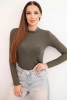 Women's cashmere blouse with a delicate turtleneck and long sleeves, khaki