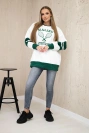 Malibu insulated sweatshirt ecru + dark green