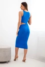 Women's dress with cut-out and ruching cornflower blue