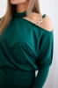 Kleid mit Schulterverzierung dunkelgrün