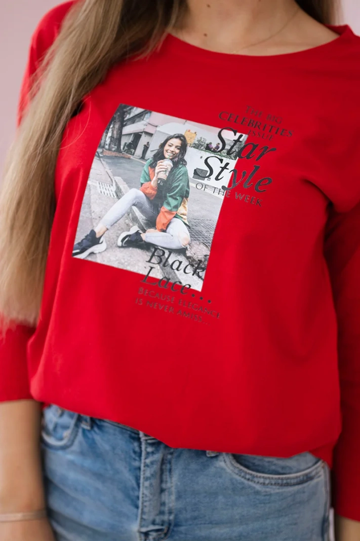 "Star Style" margintos palaidinės raudona spalva