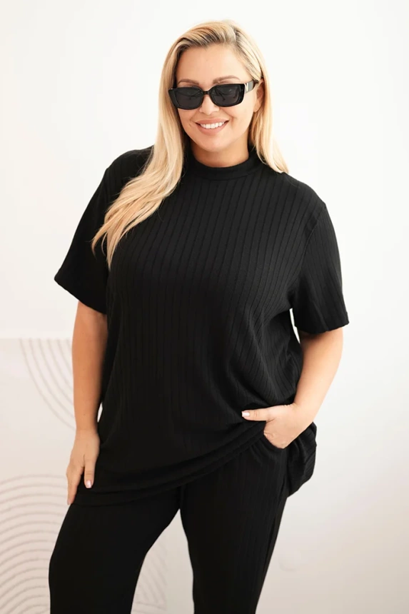 Three-piece women's Plus Size set black