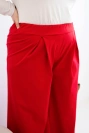 Damenhose Plus Size mit weiten Beinen und Falten rot