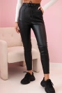 Damenhose aus Kunstleder mit Bindung und Schlitz am Bein schwarzen 
