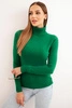 Women's viscose sweater with a turtleneck and long sleeves green