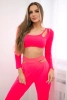 Set mit Blusentop rosa neon