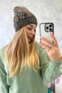 Melisa vilnonė kepurė K241 black+olive