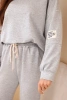 Viskose-Set Sweatshirt + Hose hellgrau