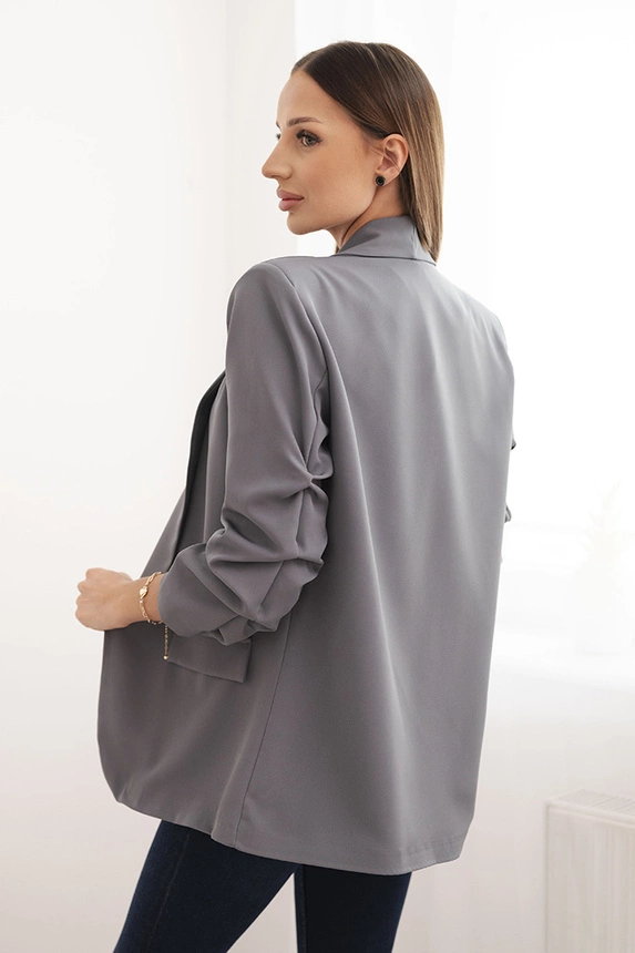 Elegant jacket with lapels dark grey