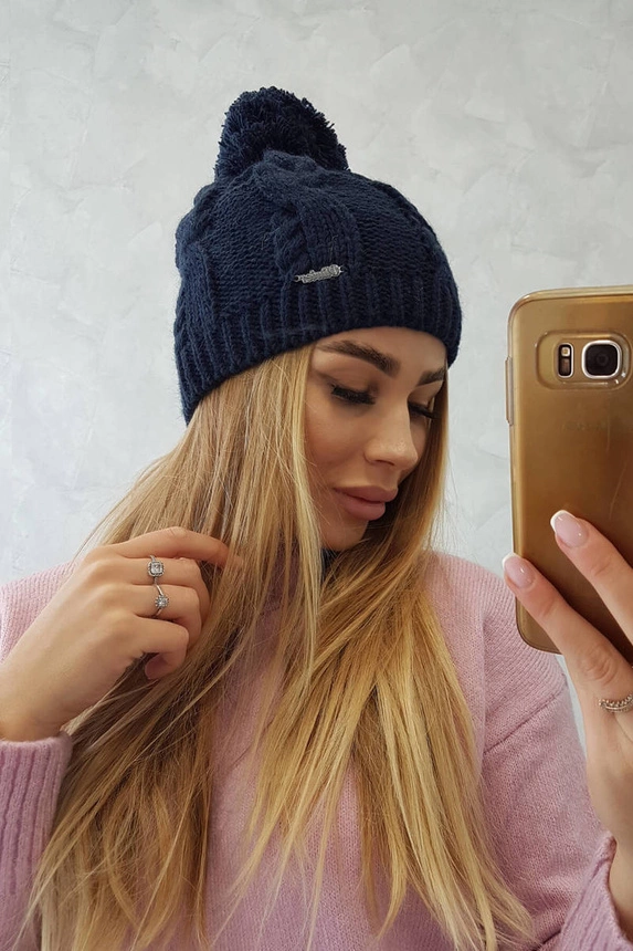 Čapica s fleece Stefania K278 námornícka modrá