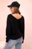 Women's long sleeve sweater with a V-neck black
