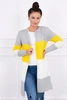 Кардиган свитер с полосками серый+желтый