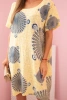 Women's cotton dress with oriental pattern yellow