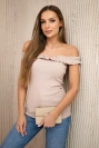 Španělská halenka s volánky béžová