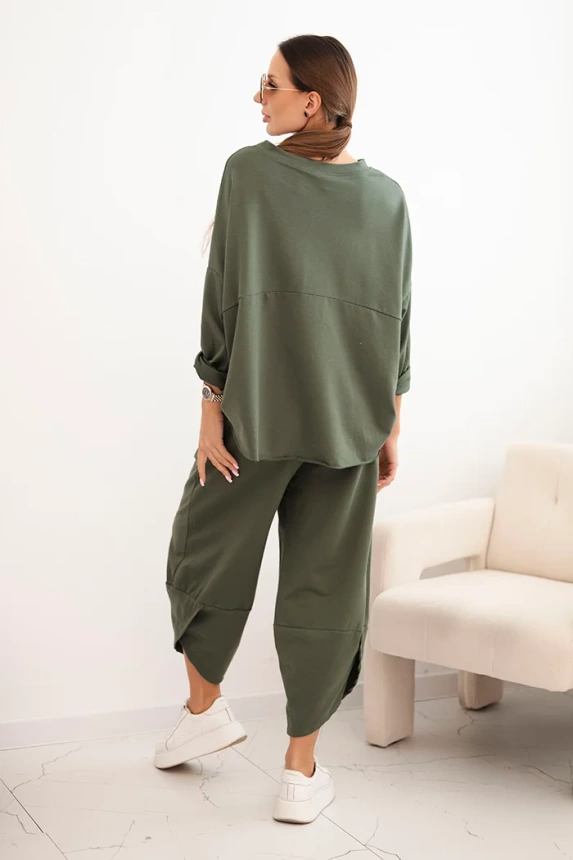 Komplet bawełniany bluza + spodnie khaki