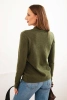 Damenpullover mit Stehkragen aus weichem Strick khaki