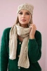 Women's set with a shawl Adrianna K417 dark beige