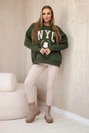 Baumwollset isoliertes sweatshirt + leggings khaki