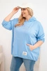 Damen Hoodie Plus Size mit Kapuze und Druck blau