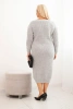 Sukienka swetrowa damska Plus Size z moherem szara