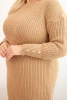 Dámské pletené šaty Plus Size s mohair v barvě camel