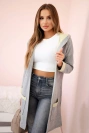 Two-color cape with a hood yellow+gray