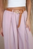 Wide-leg belted trousers dark powder pink