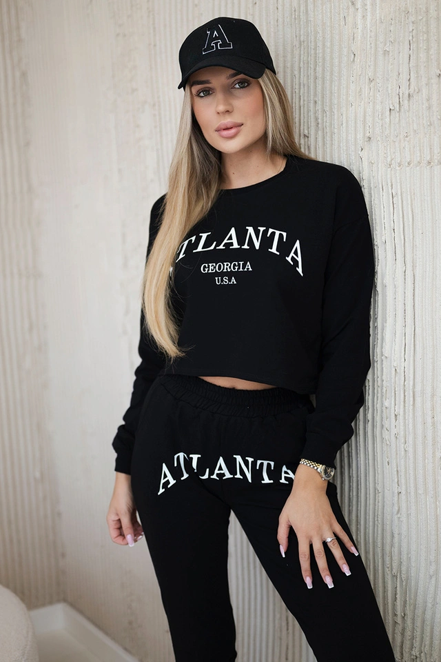 Atlanta bedrucktes Set schwarz