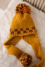 Women's long eared cap Nadia K321 mustard