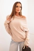Damenpullover asymmetrisch aus Viskose Batwing beige