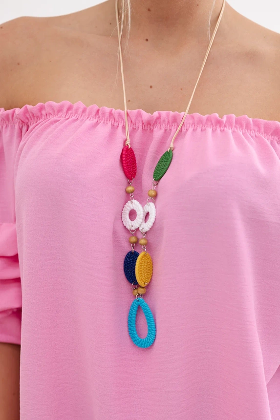 Spanish blouse with decorative sleeves light pink