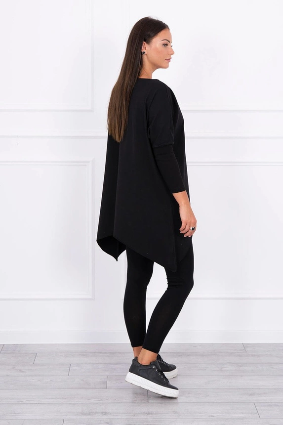 Blouse oversize with rainbow lips print black