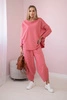 Cotton sweatshirt pants set raspberry