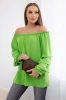 Spanish blouse with decorative sleeves bright green