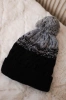 Cap with fleece Ilona K218 black+gray