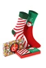 Unisex Christmas socks in a box – set of 2 pairs with Santa and stripes