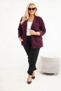 Plus Size women's corduroy blazer with lapels and pockets plum