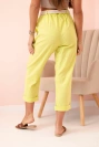 Damen Leinen-Baumwollhose mit Gürtel kiwi