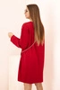 Plus Size women's viscose dress with a chain bag red