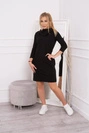 Šaty s kapucňou a vreckami čierna