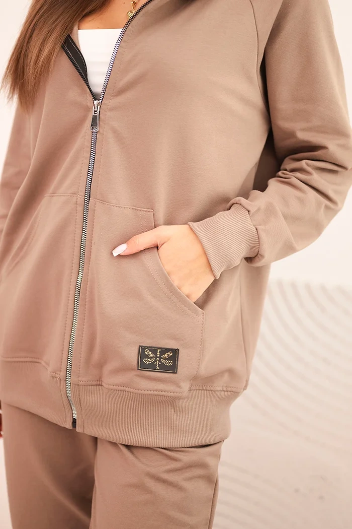 Women's cotton set with a hood and zipper fango