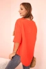 Women's muslin shirt with a button red